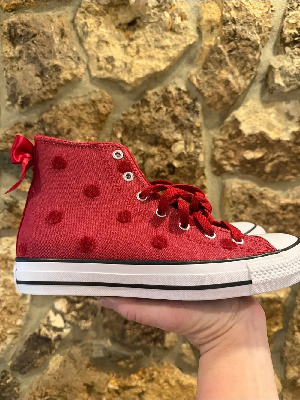 Chuck Taylor All Star High tops Polka Dots & Bow